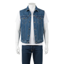 Custom Classic Medium Wash Blue Denim Vest manufacturing and bulk supply by DenimByte