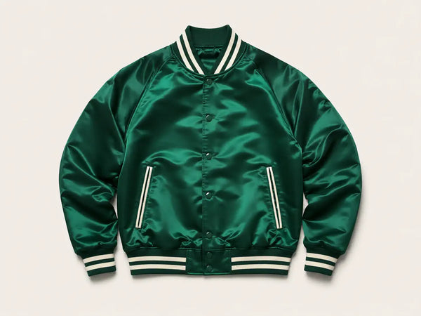 Satin Varsity Jacket custom production reference