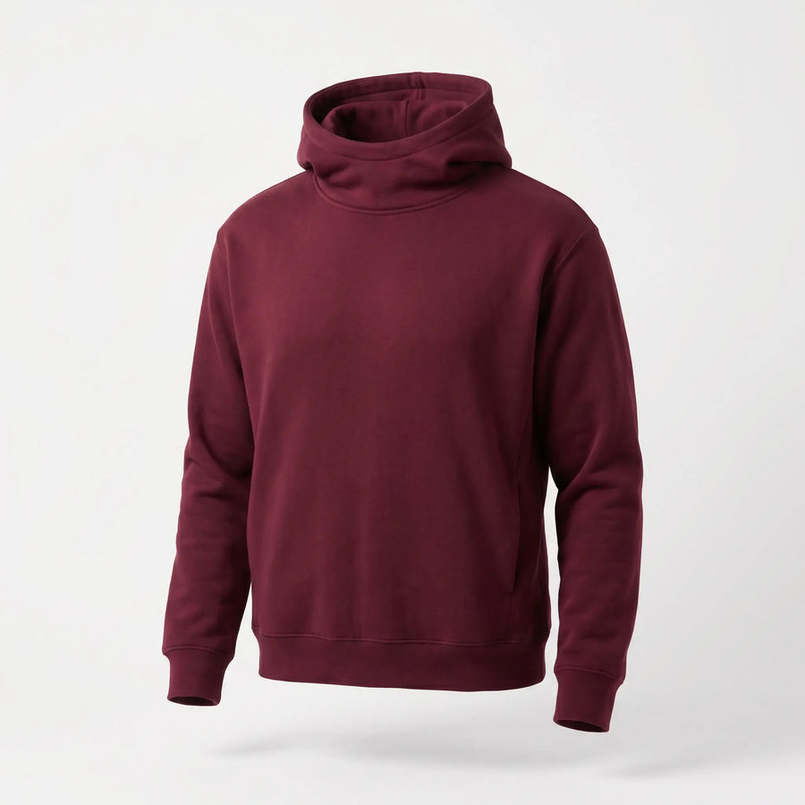 Maroon hoodie on a white background