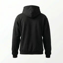Black hoodie shown from the back on a white background