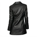 Black leather jacket on a white background