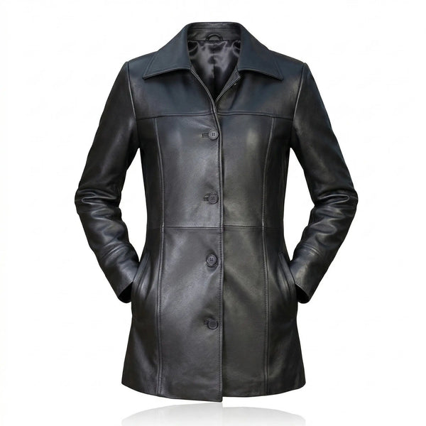 women leather jacket on white background.