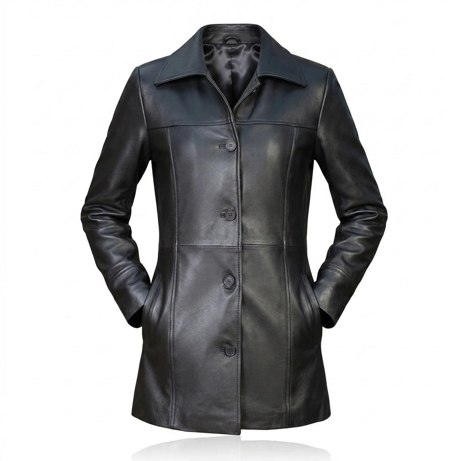 women leather jacket on white background.