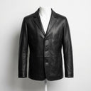 Leather Blazer Jacket front view custom manufacturing