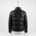 Leather Puffer Jacket back view private label apparel