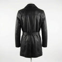 Leather Trench Coat back view private label apparel