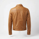 Leather Trucker Jacket back view private label apparel