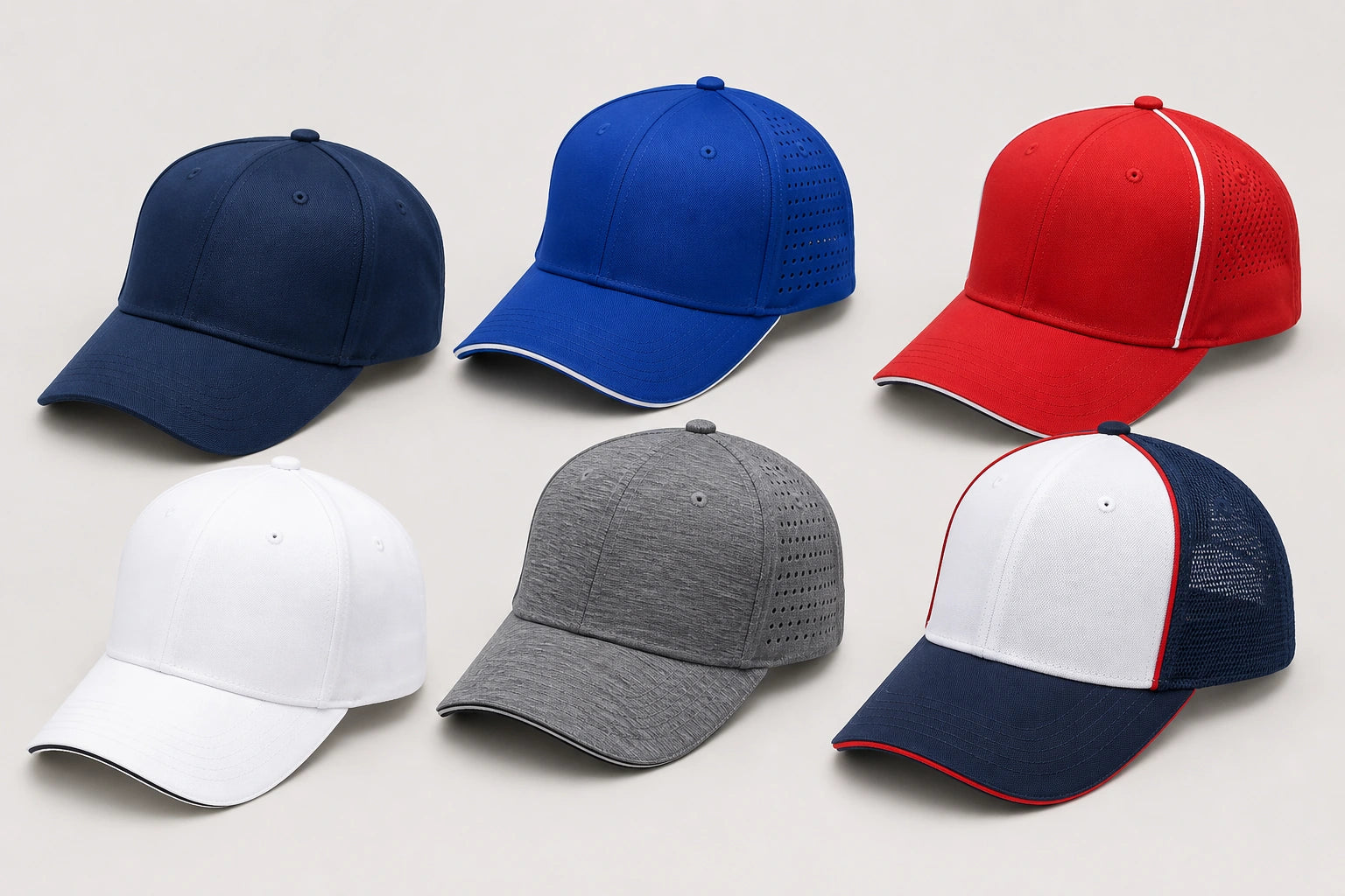 Unbranded custom team caps for baseball uniform manufacturing
