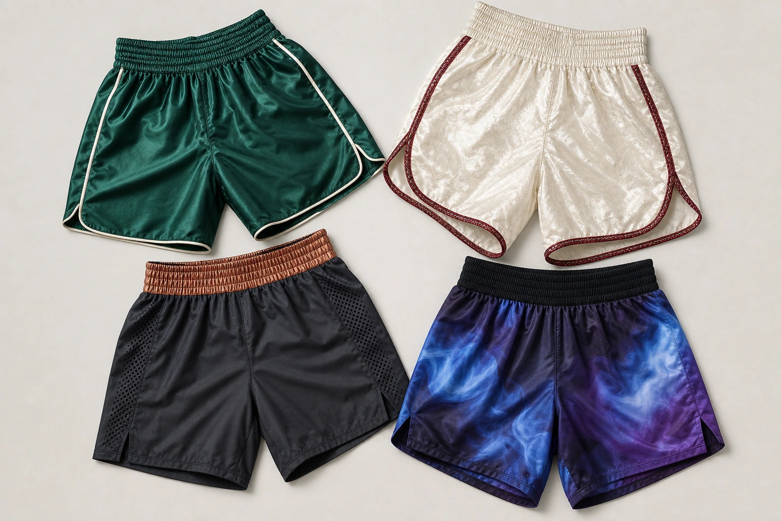 Unbranded custom boxing shorts for boxing apparel manufacturing