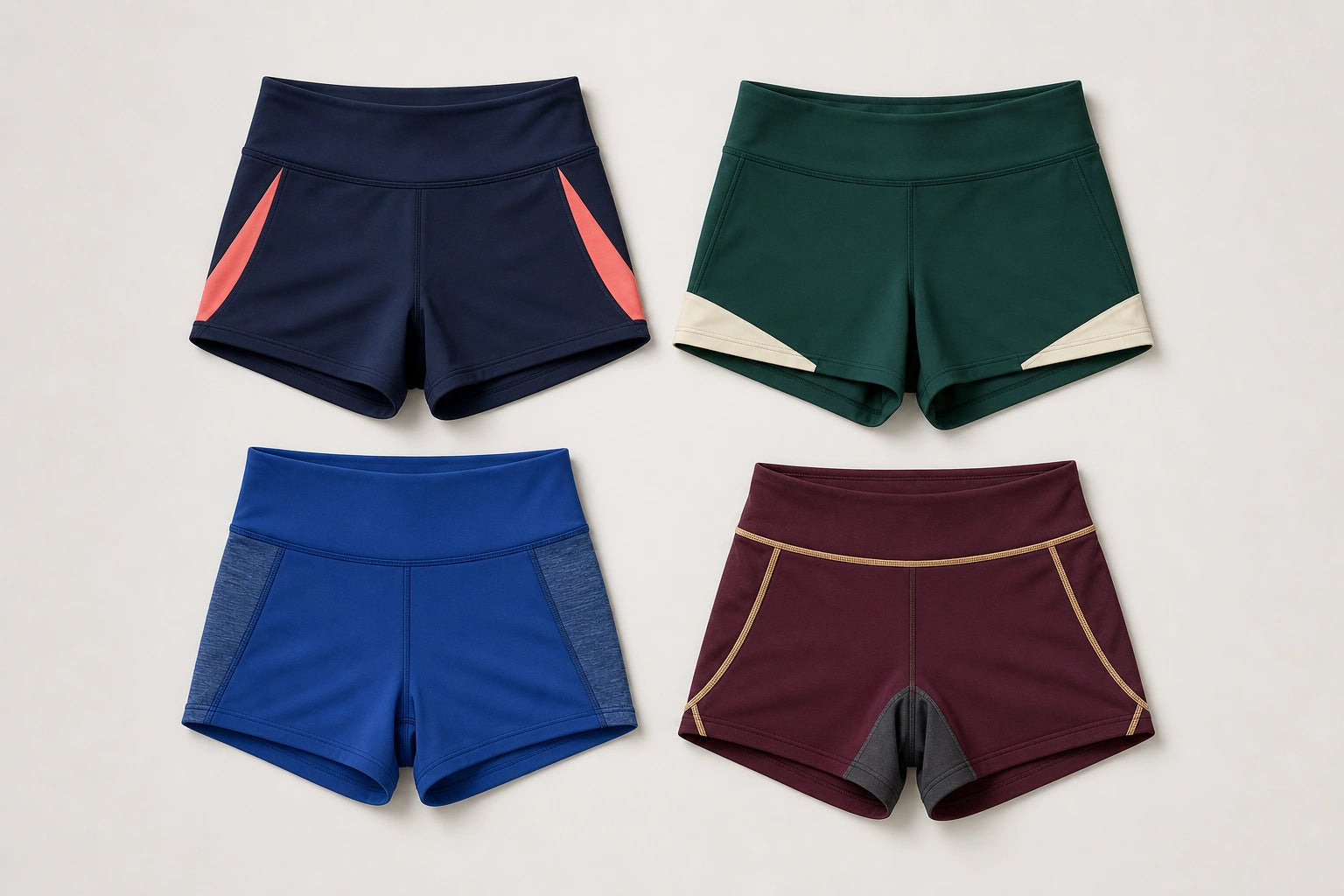 Unbranded custom cheer shorts for cheerleading uniform manufacturing