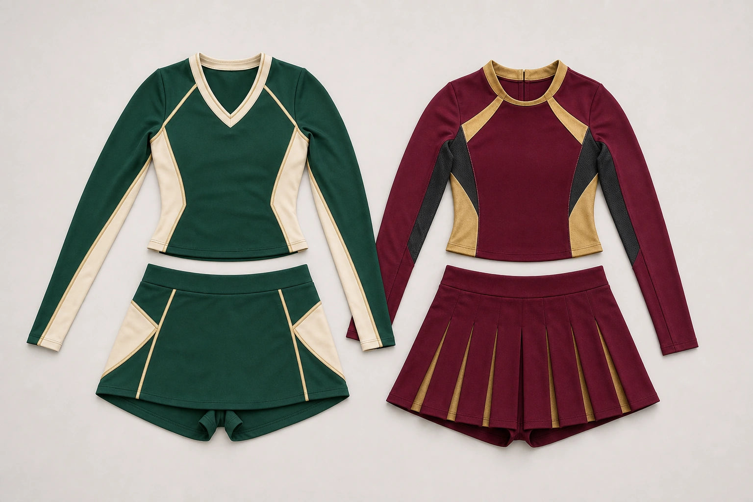 Unbranded custom long-sleeve uniforms for cheerleading uniform manufacturing