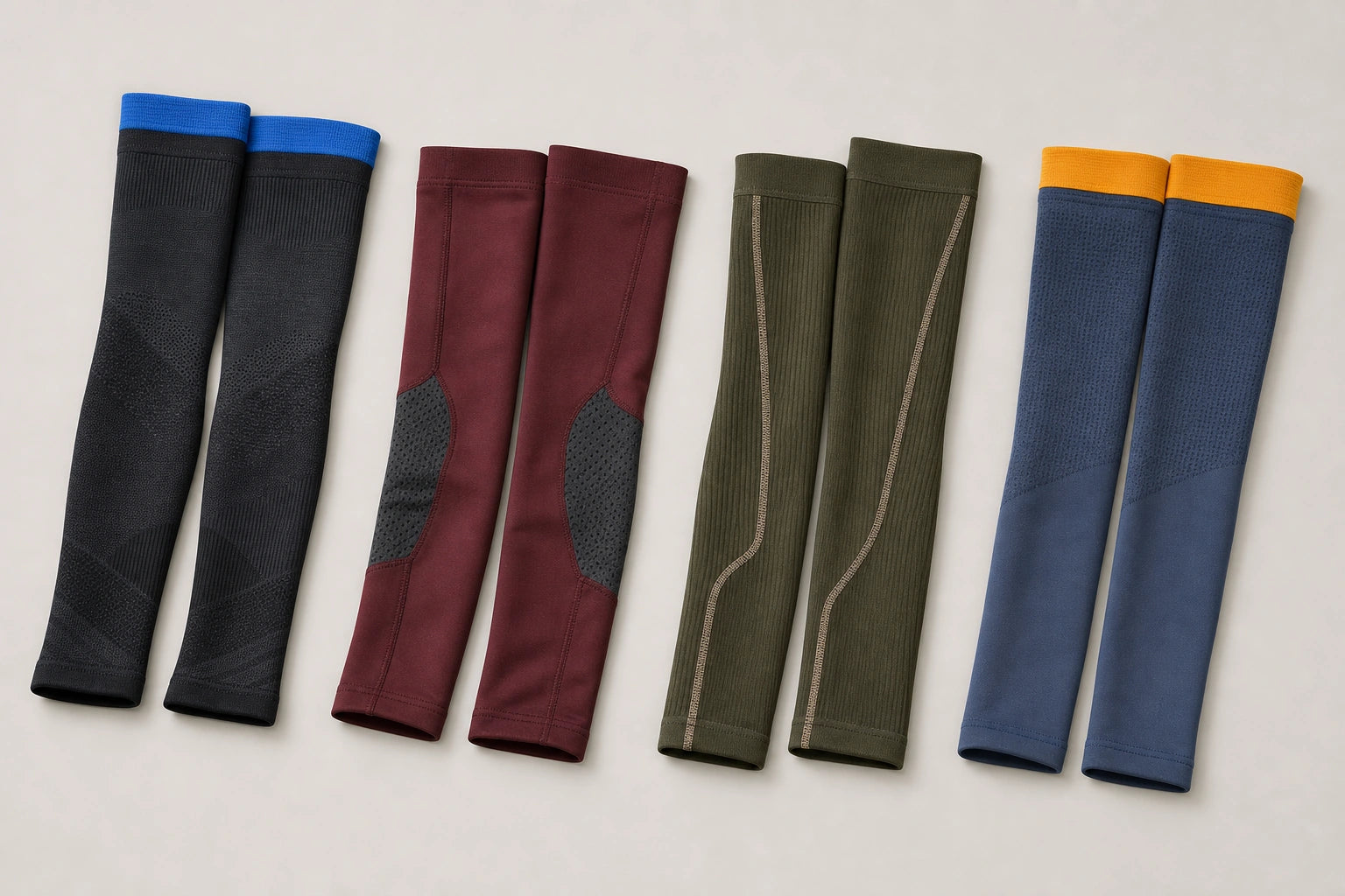 Unbranded custom arm sleeves for compression sportswear manufacturing