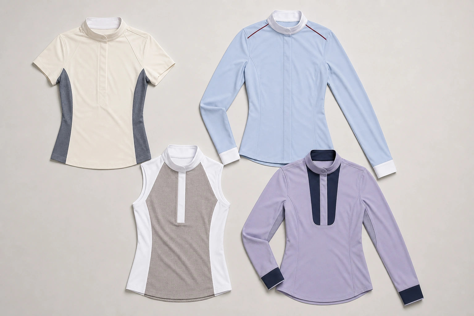 Unbranded custom show shirts for equestrian apparel manufacturing