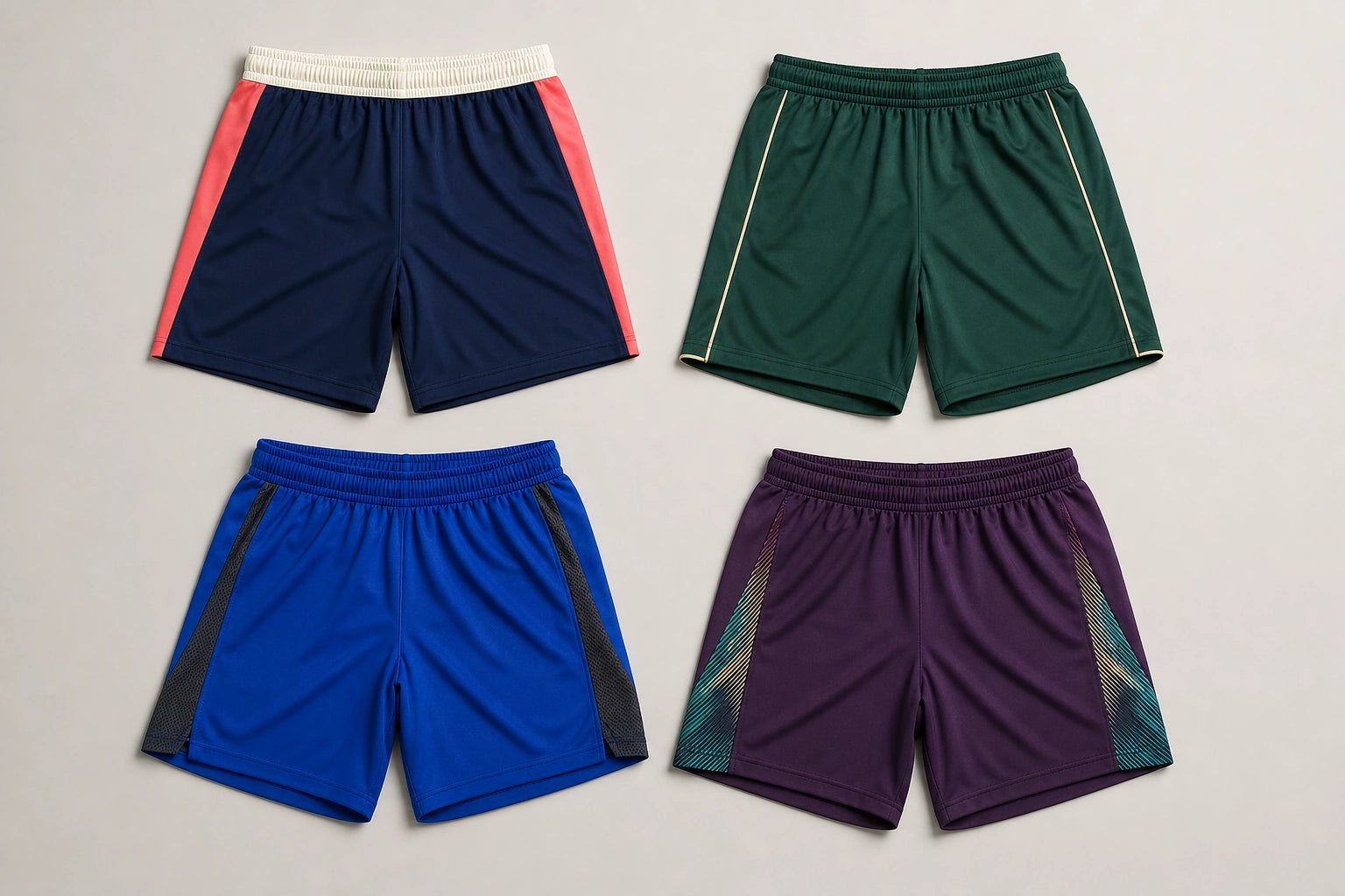 Unbranded custom football shorts for football kit manufacturing