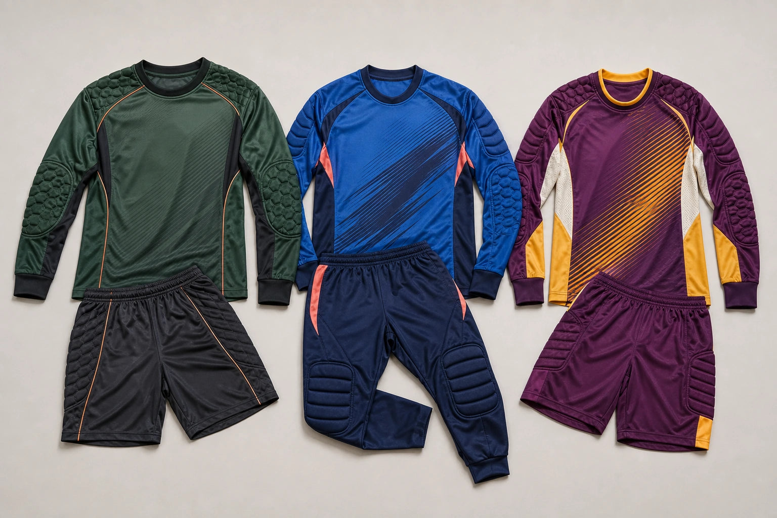 Unbranded custom goalkeeper kits for football kit manufacturing