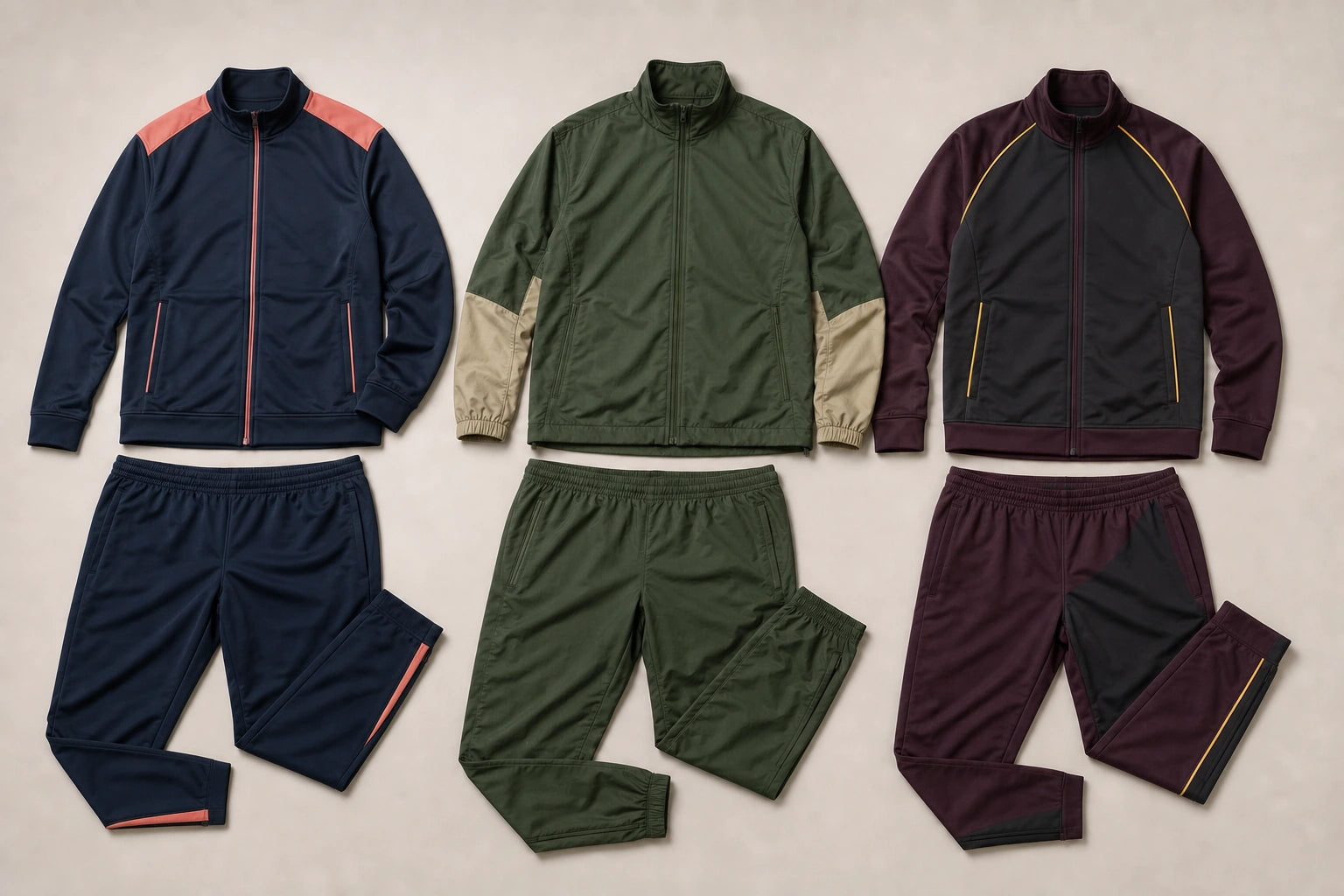 Unbranded custom team tracksuits for football kit manufacturing