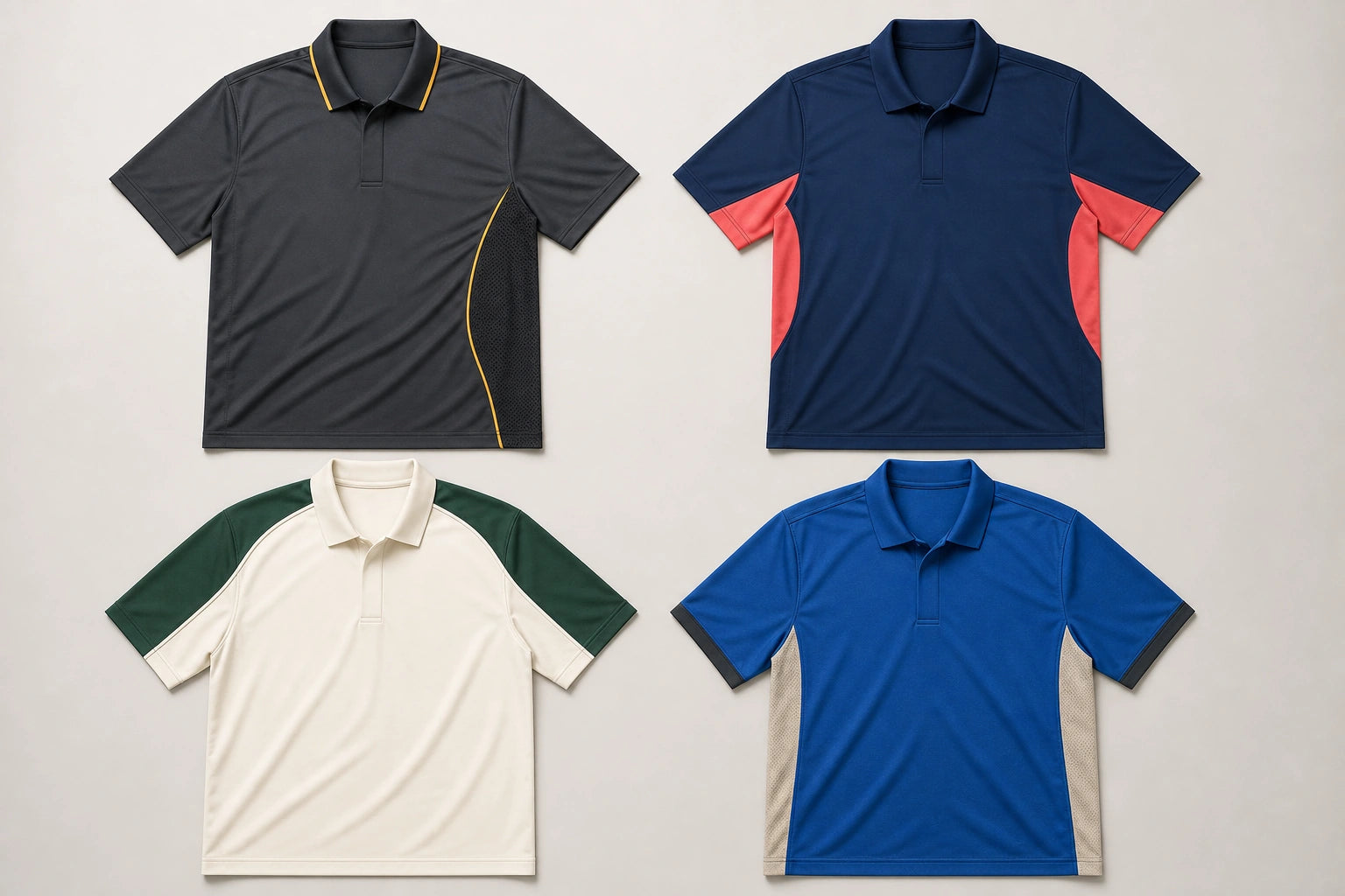 Unbranded custom staff polos for football kit manufacturing