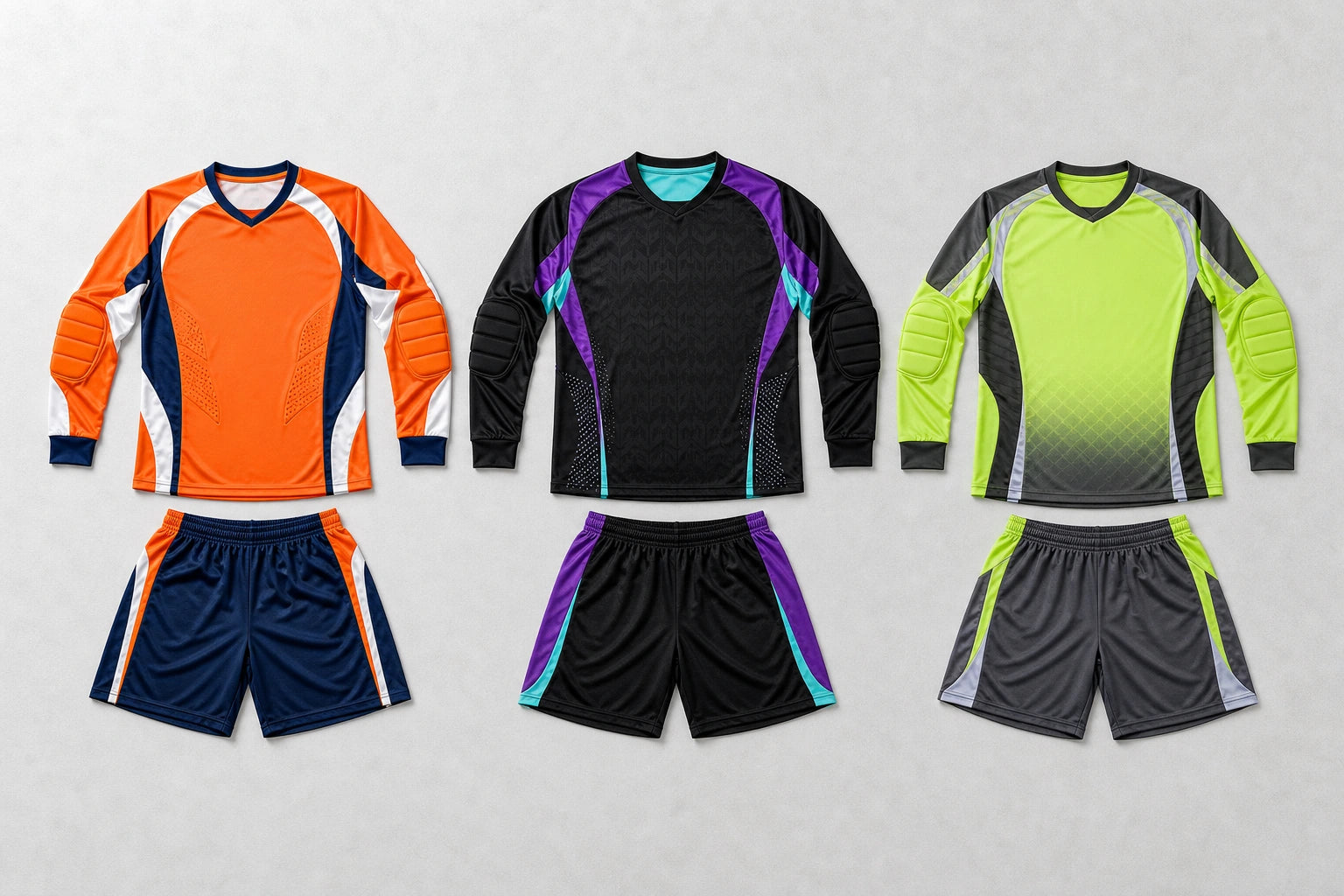 Unbranded custom goalkeeper kits for futsal kit manufacturing