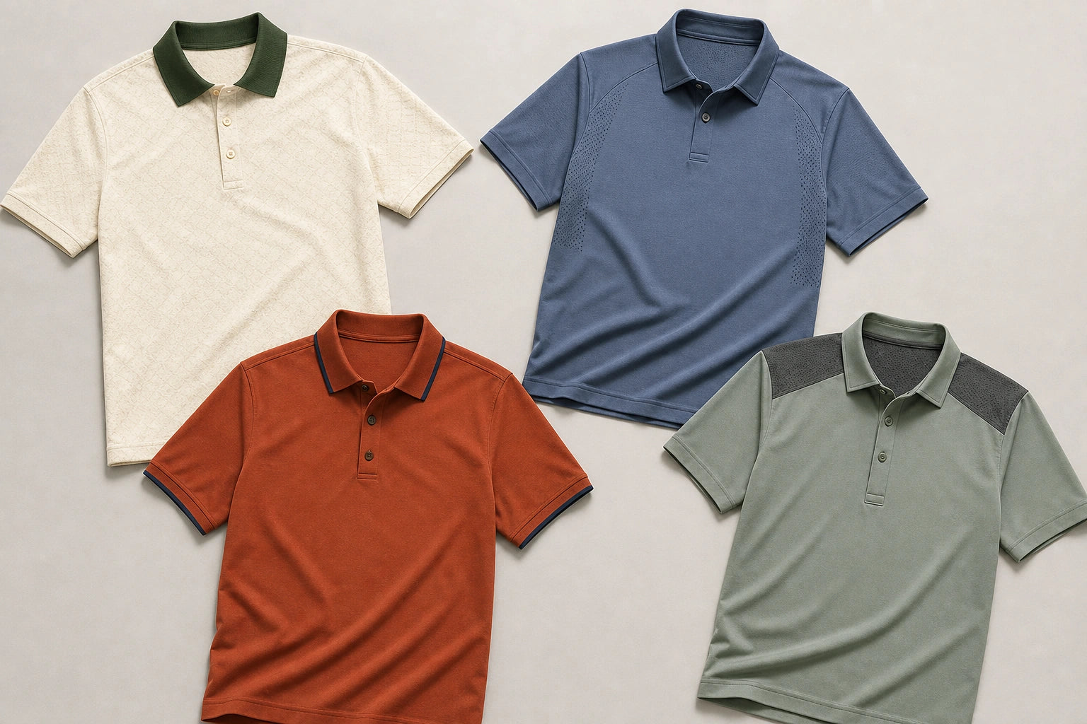 Unbranded custom golf polos for golf apparel manufacturing