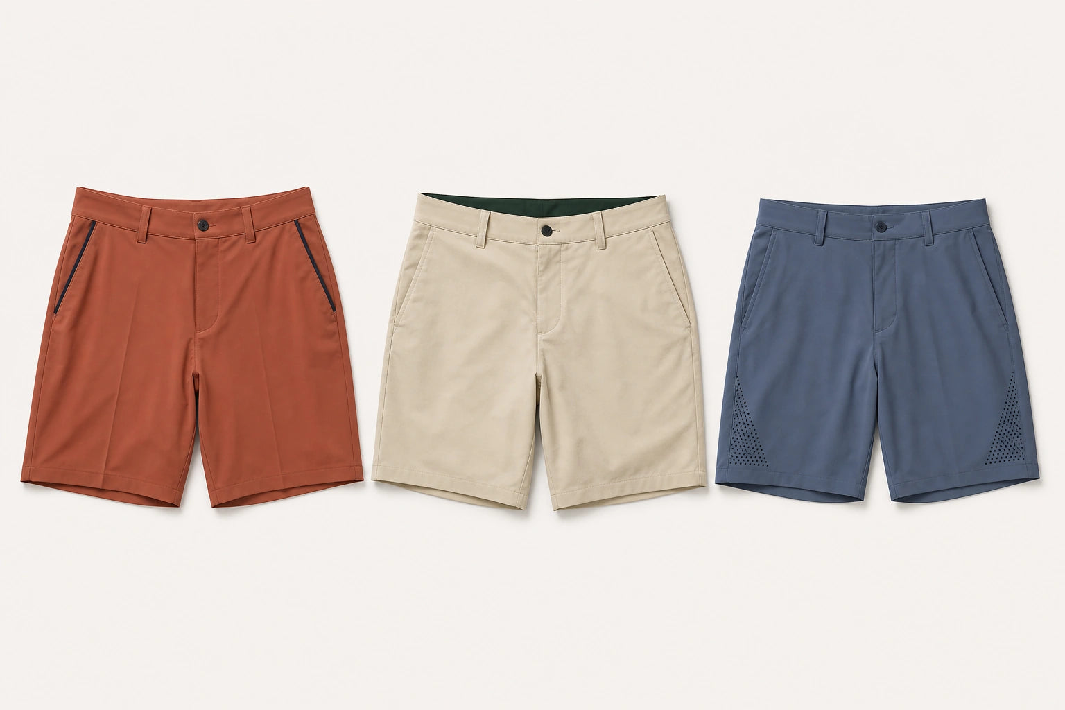 Unbranded custom golf shorts for golf apparel manufacturing