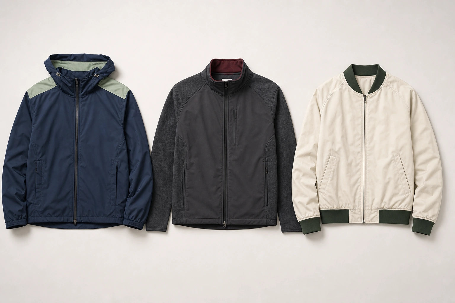 Unbranded custom club jackets for golf apparel manufacturing