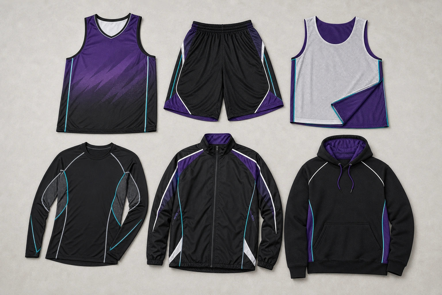 Unbranded custom lacrosse uniform apparel displayed for team and private-label manufacturing