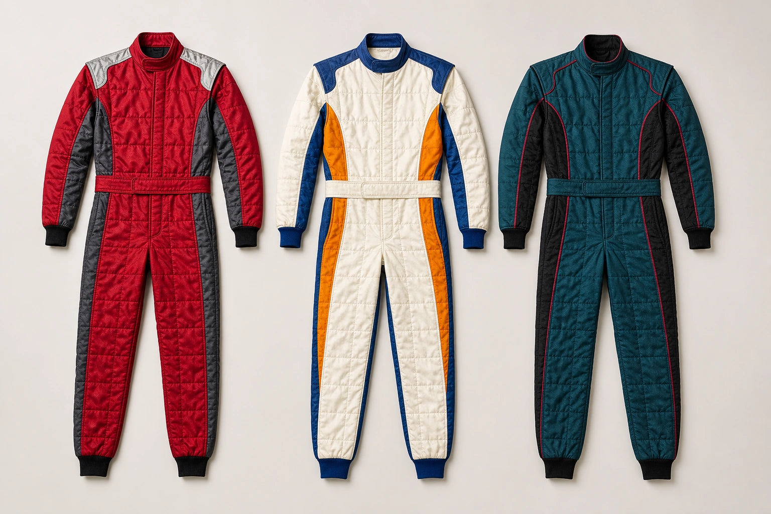 Unbranded custom auto racing suit for motorsport apparel manufacturing
