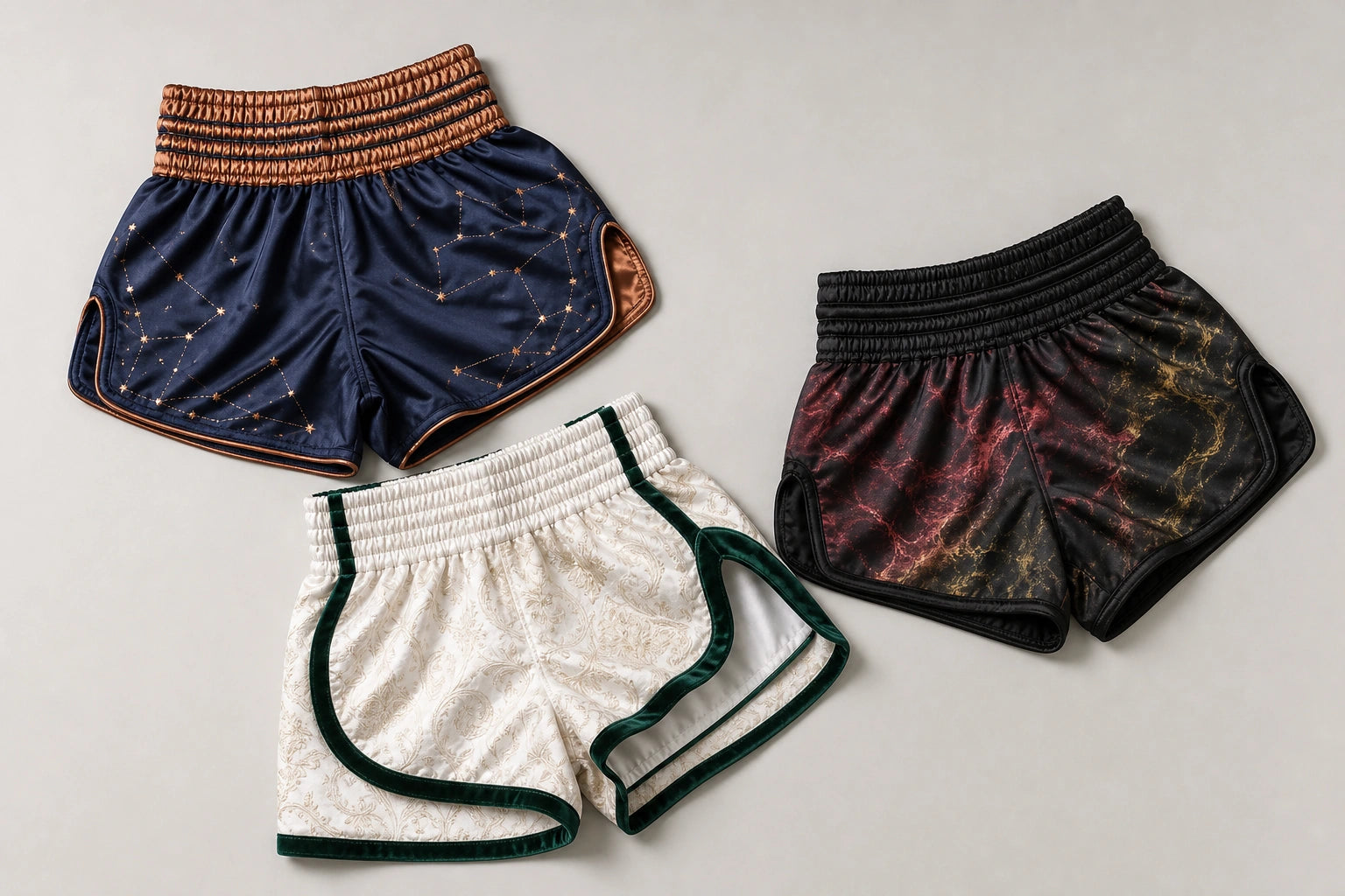 Unbranded custom walkout shorts for muay thai shorts manufacturing