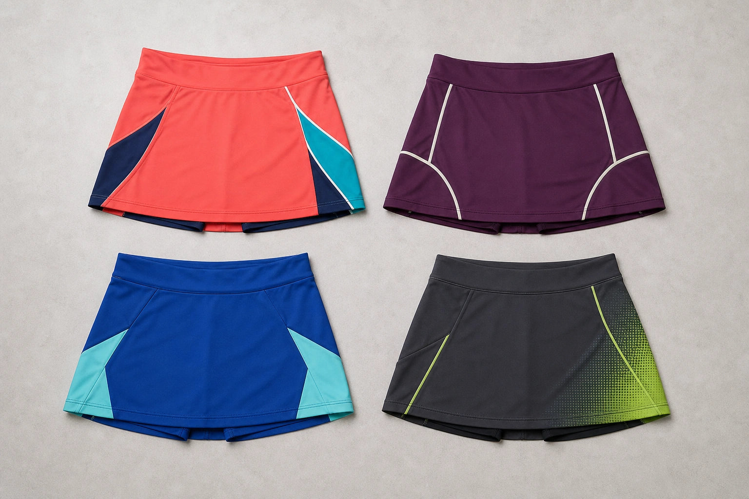 Unbranded custom netball skirts for netball uniform manufacturing
