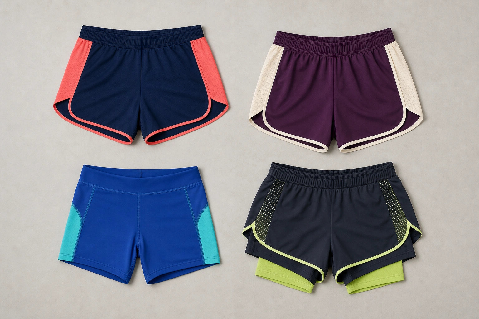 Unbranded custom netball shorts for netball uniform manufacturing