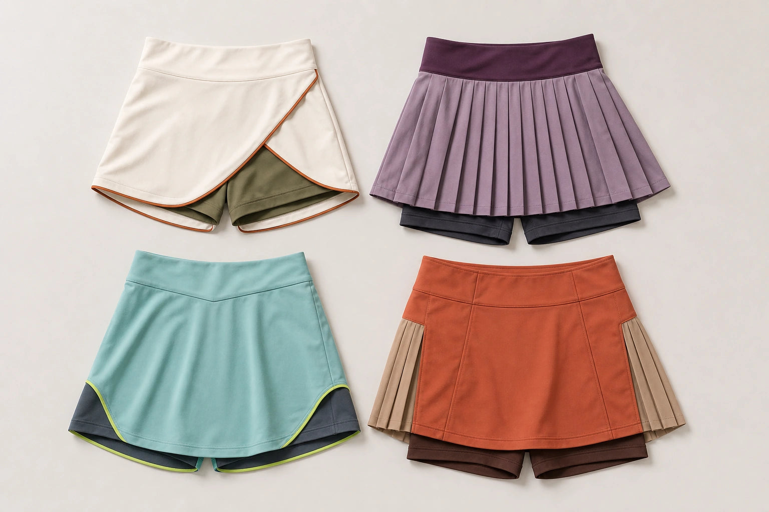 Unbranded custom padel skirts for padel apparel manufacturing
