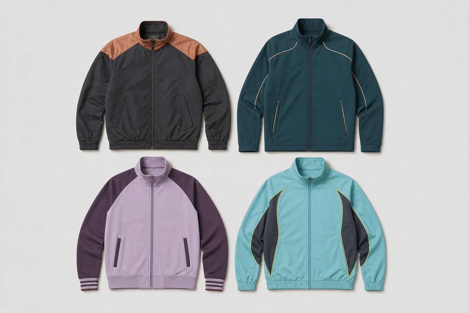 Unbranded custom warm-up jackets for padel apparel manufacturing