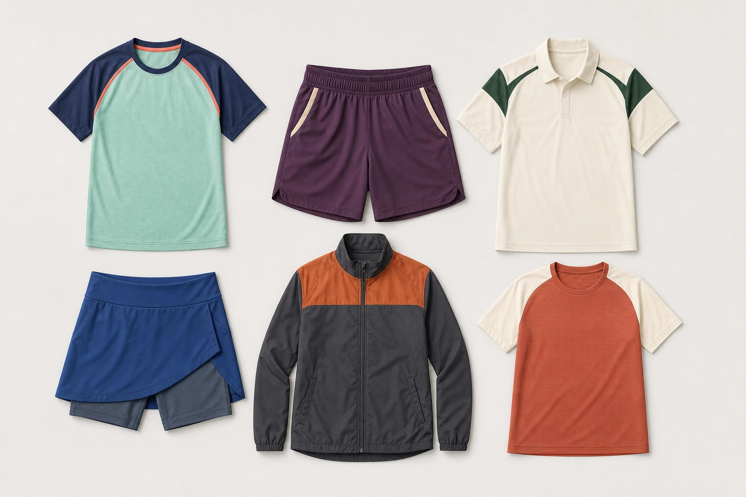 Unbranded custom pickleball apparel displayed for team and private-label manufacturing