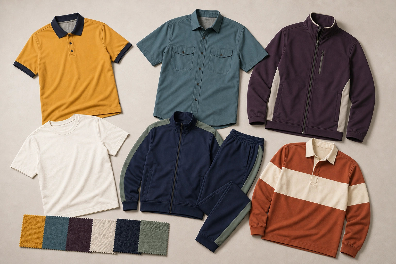 Unbranded custom racing team apparel displayed for team and private-label manufacturing
