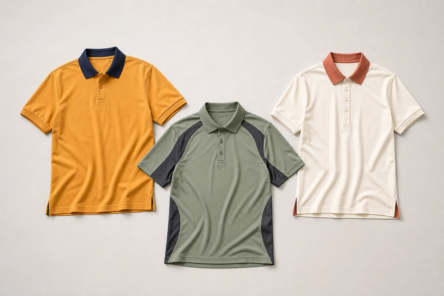 Unbranded custom team polos for racing team apparel manufacturing