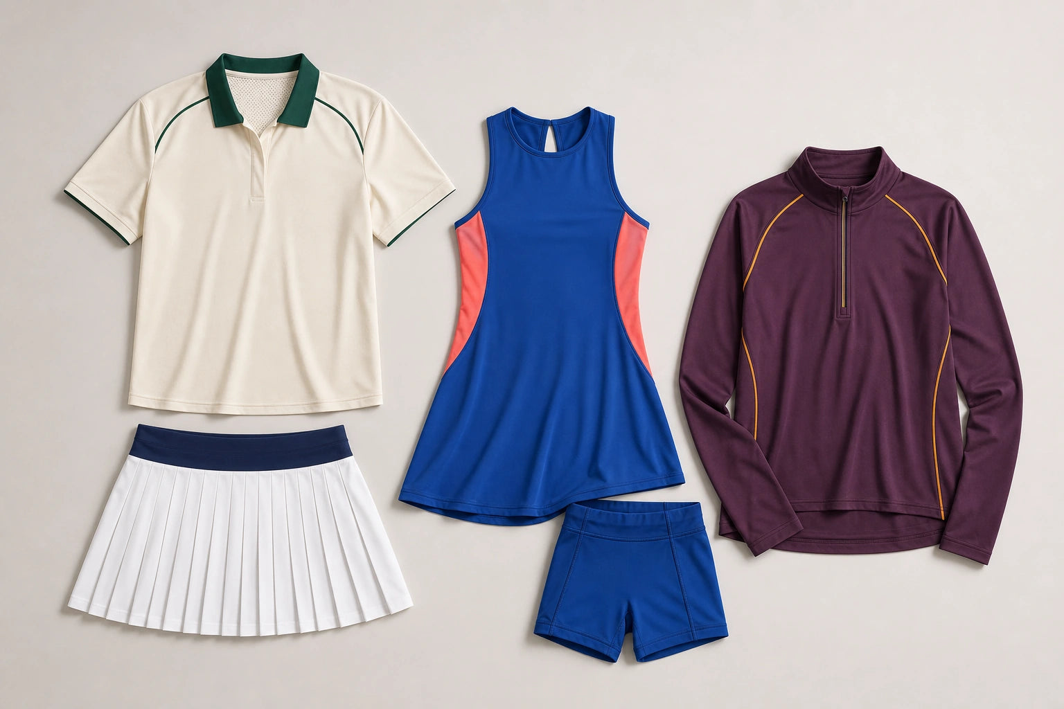 Unbranded custom tennis apparel for racket sportswear manufacturing