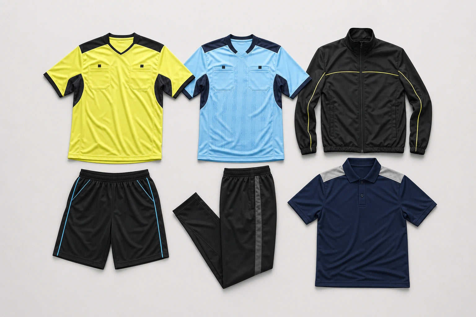 Unbranded custom referee uniforms for teamwear manufacturing