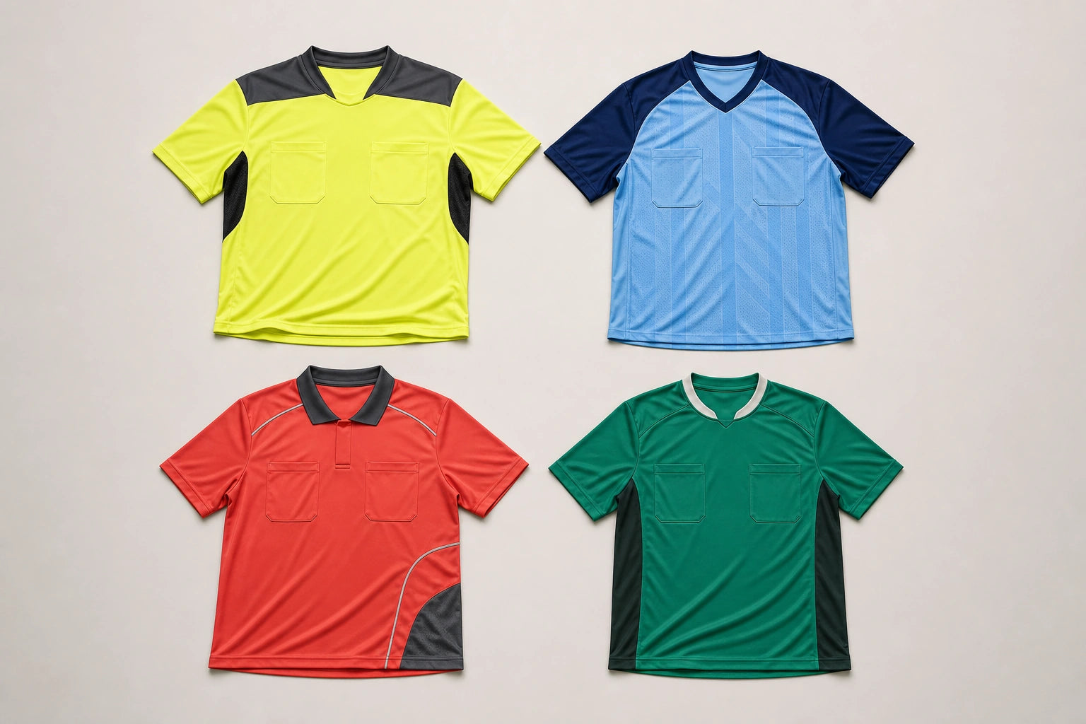 Unbranded custom referee shirts for referee uniform manufacturing