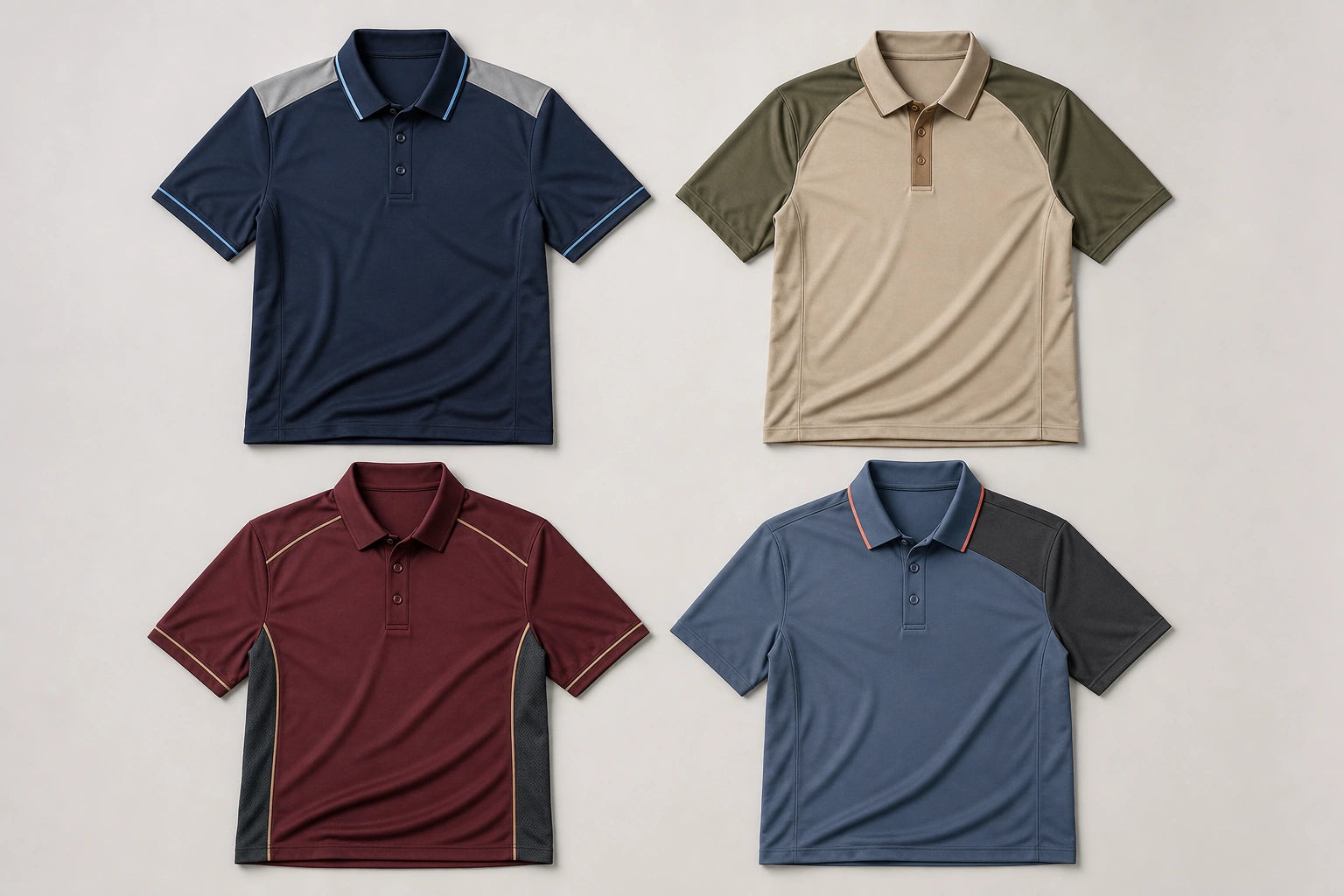 Unbranded custom staff polos for referee uniform manufacturing