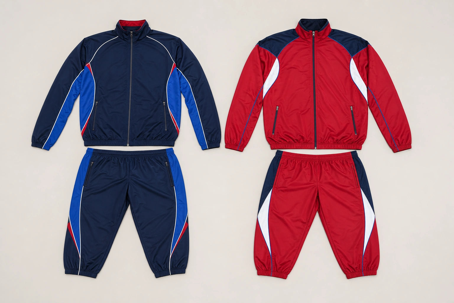 Unbranded custom team tracksuits for rugby kit manufacturing