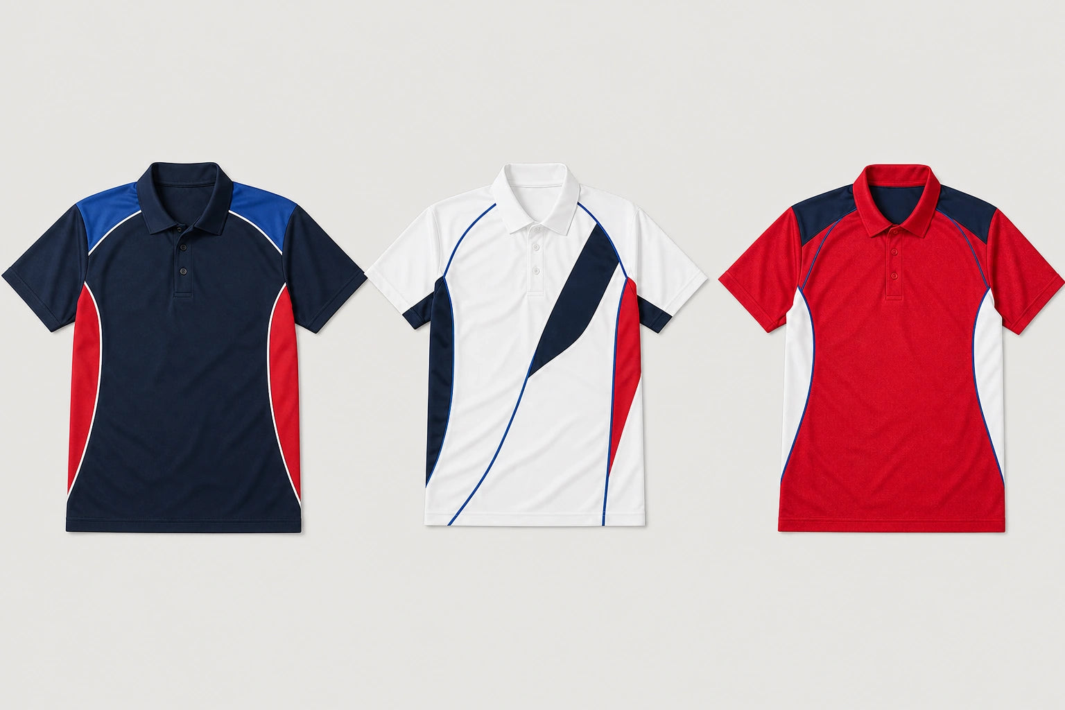 Unbranded custom staff polos for rugby kit manufacturing
