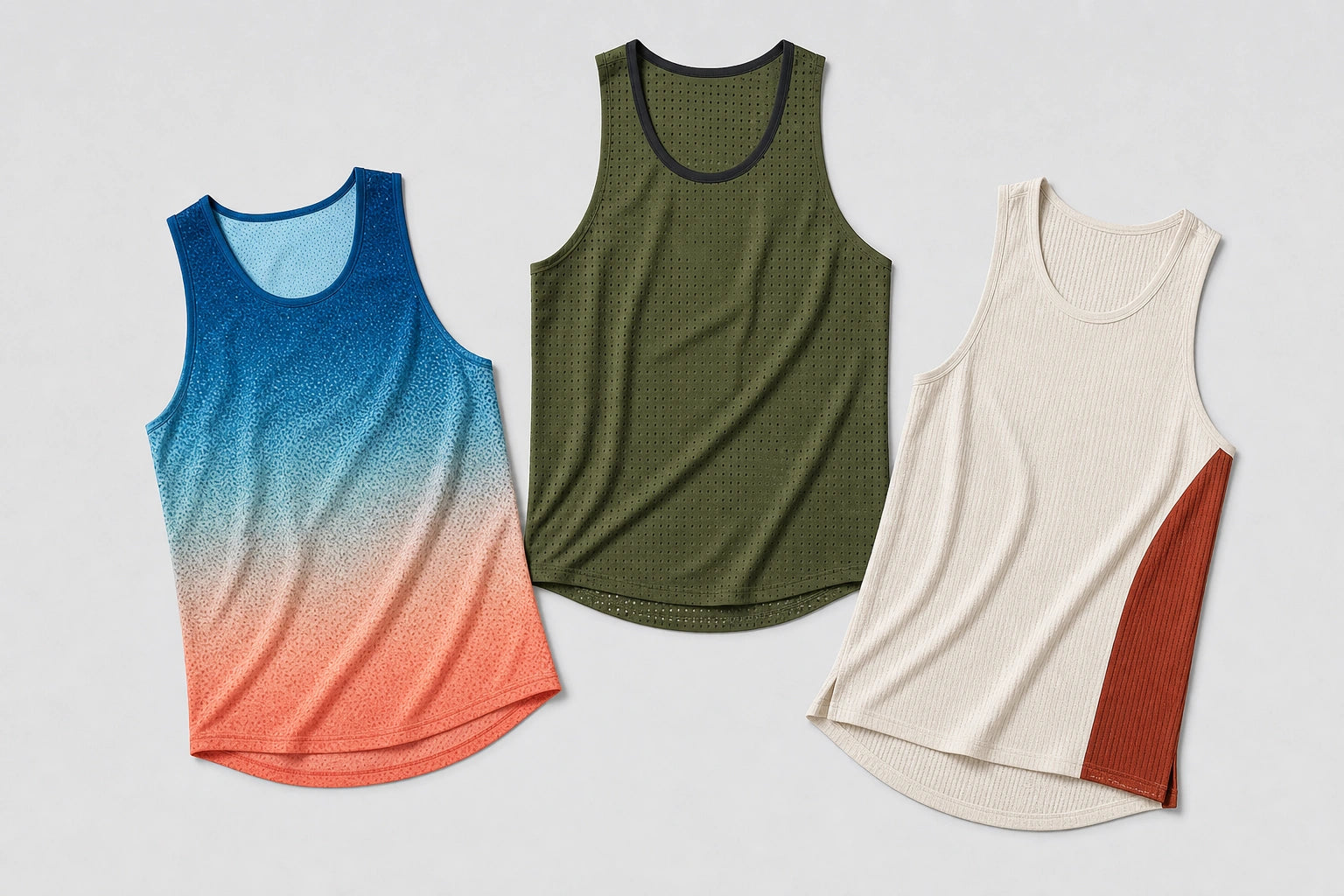 Unbranded custom running singlets for running apparel manufacturing