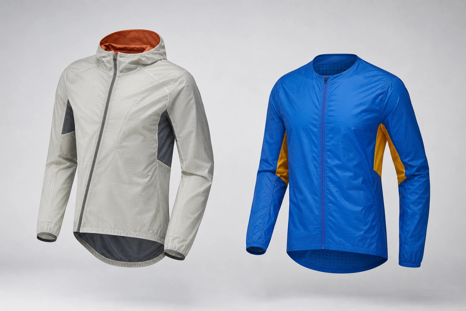 Unbranded custom lightweight jackets for running apparel manufacturing