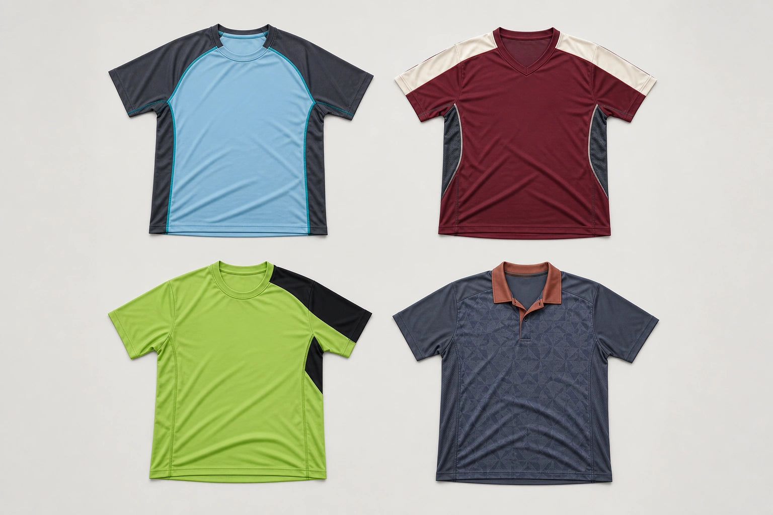 Unbranded custom squash shirts for squash apparel manufacturing