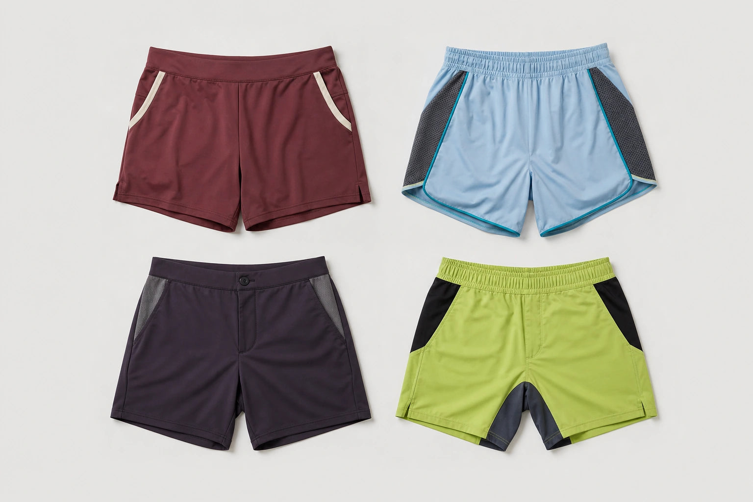 Unbranded custom squash shorts for squash apparel manufacturing