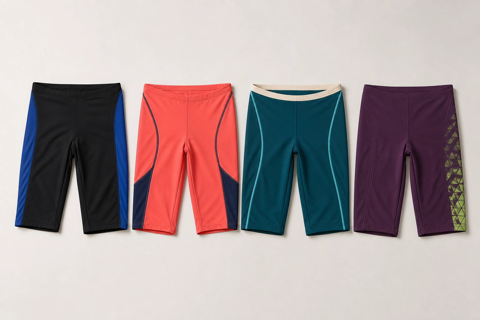 Unbranded custom jammers for swim teamwear manufacturing