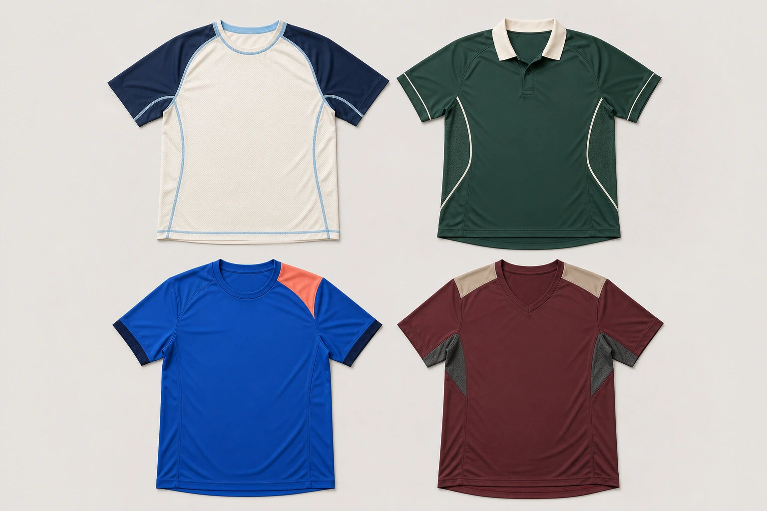 Unbranded custom tennis shirts for tennis apparel manufacturing
