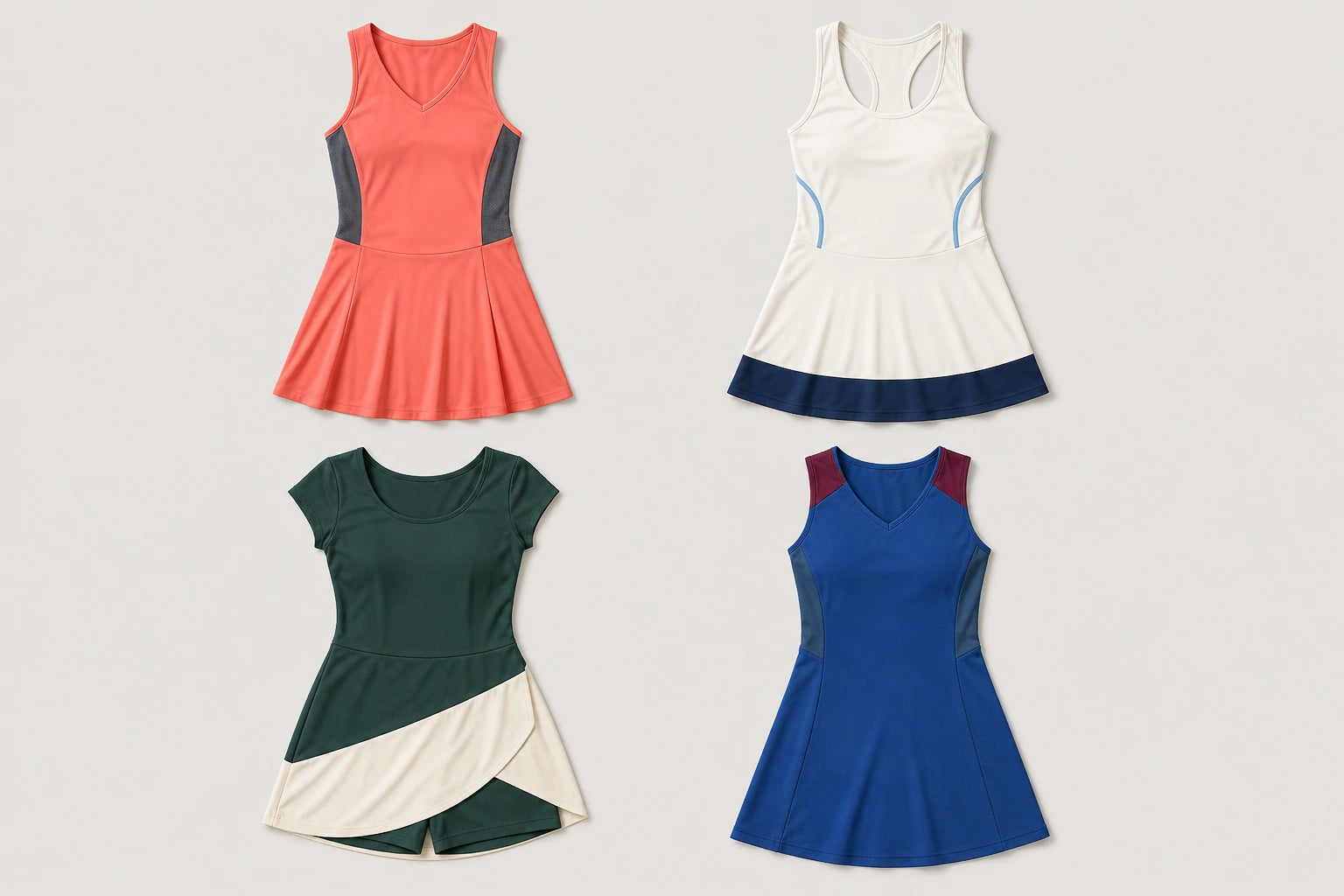 Unbranded custom tennis dresses for tennis apparel manufacturing