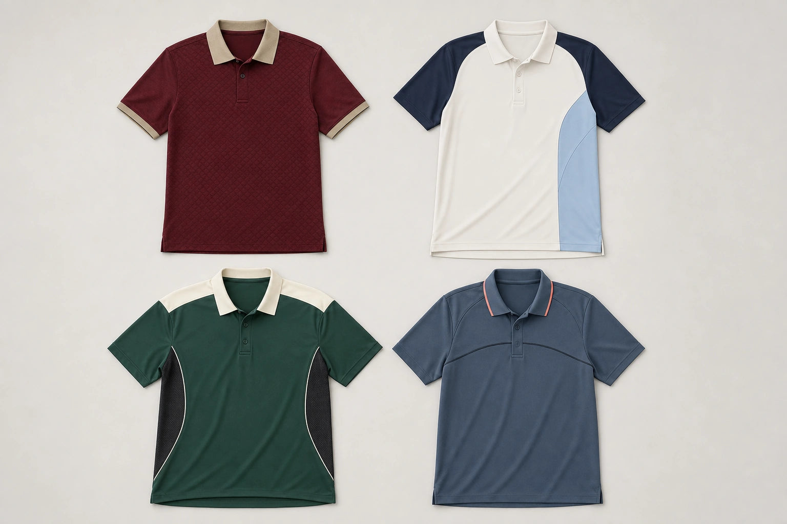 Unbranded custom team polos for tennis apparel manufacturing