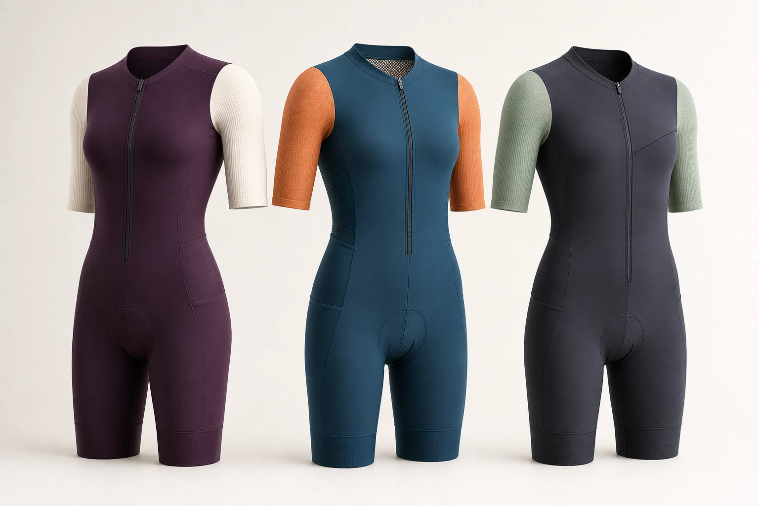 Unbranded custom sleeved tri suits for triathlon suit manufacturing